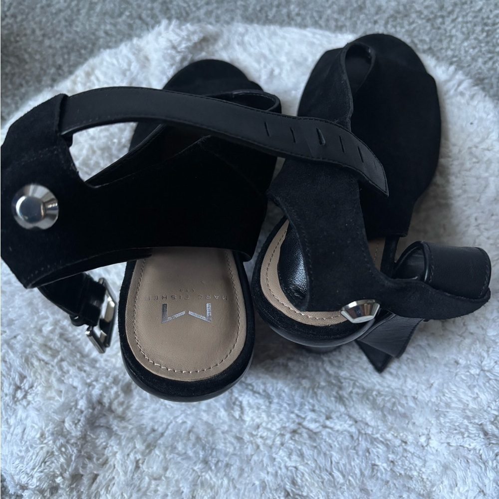 Marc Fisher Black Suede Women's Sandals